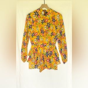 Vici Floral print long sleeve romper